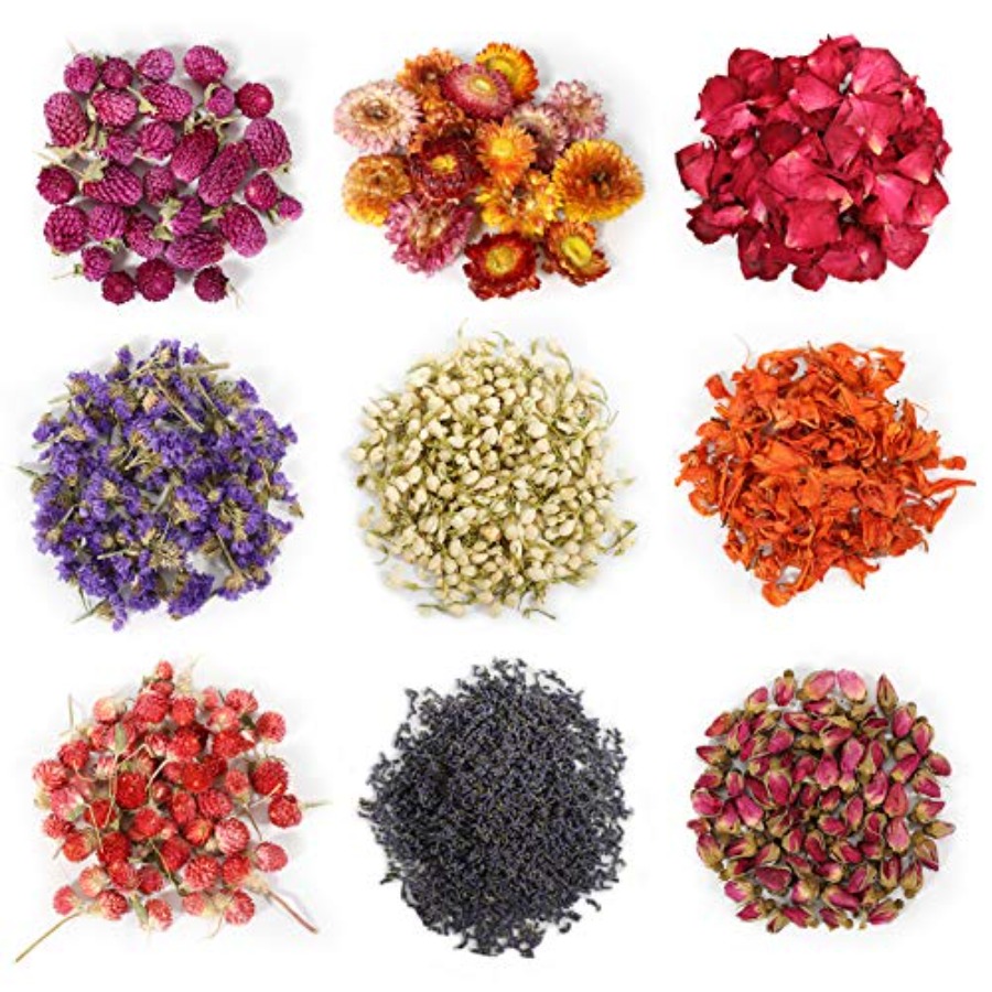 Dried Herbs - 9 пакетов сухих цветов, 100% натуральный